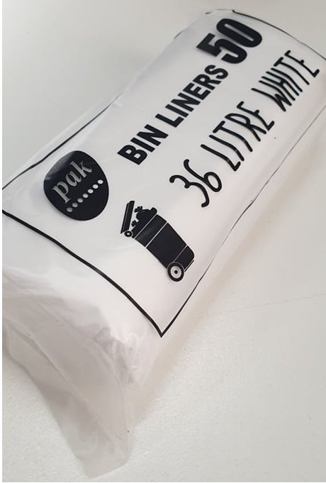 36L White Tidy Garbage Bin Liners Bags