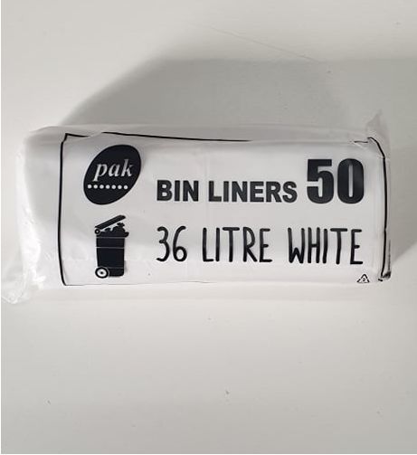 36L White Tidy Garbage Bin Liners Bags