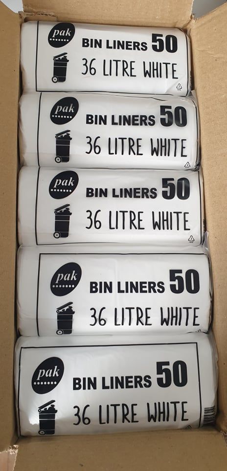 36L White Tidy Garbage Bin Liners Bags