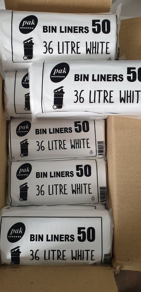 36L White Tidy Garbage Bin Liners Bags