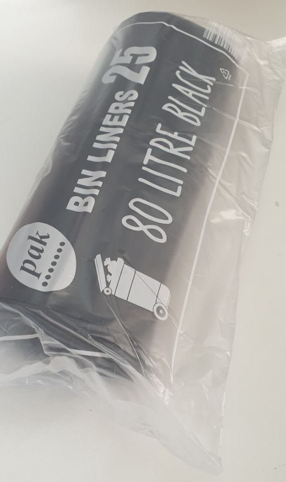 80L Black Garbage Bin Liners Heavy Duty Extra Strong Bags