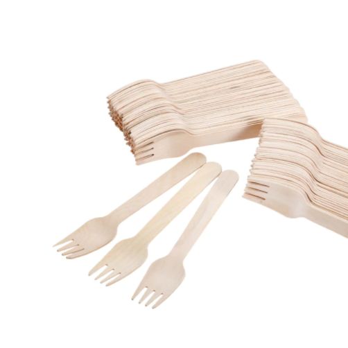 Disposable Wooden Forks Cutlery Bulk Bamboo Party 160mm Fork