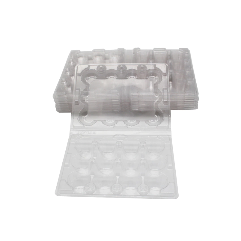 12-Egg Plastic Quail Cartons For Full Dozen Eggs - Clear Flat Top Carton