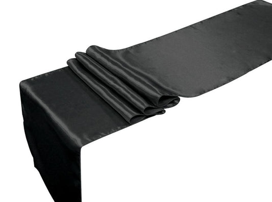 Table Runners Satin Wedding Event Runner Sash Cover Chair Black