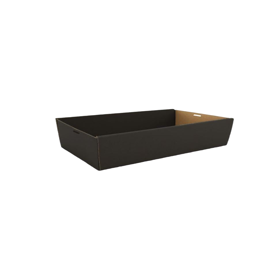 Medium Black Kraft Disposable Catering Grazing Boxes Trays With Lids