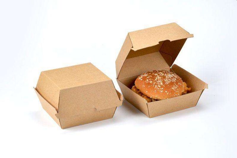 Kraft Brown Disposable Burger Boxes Bulk Takeaway Party Box