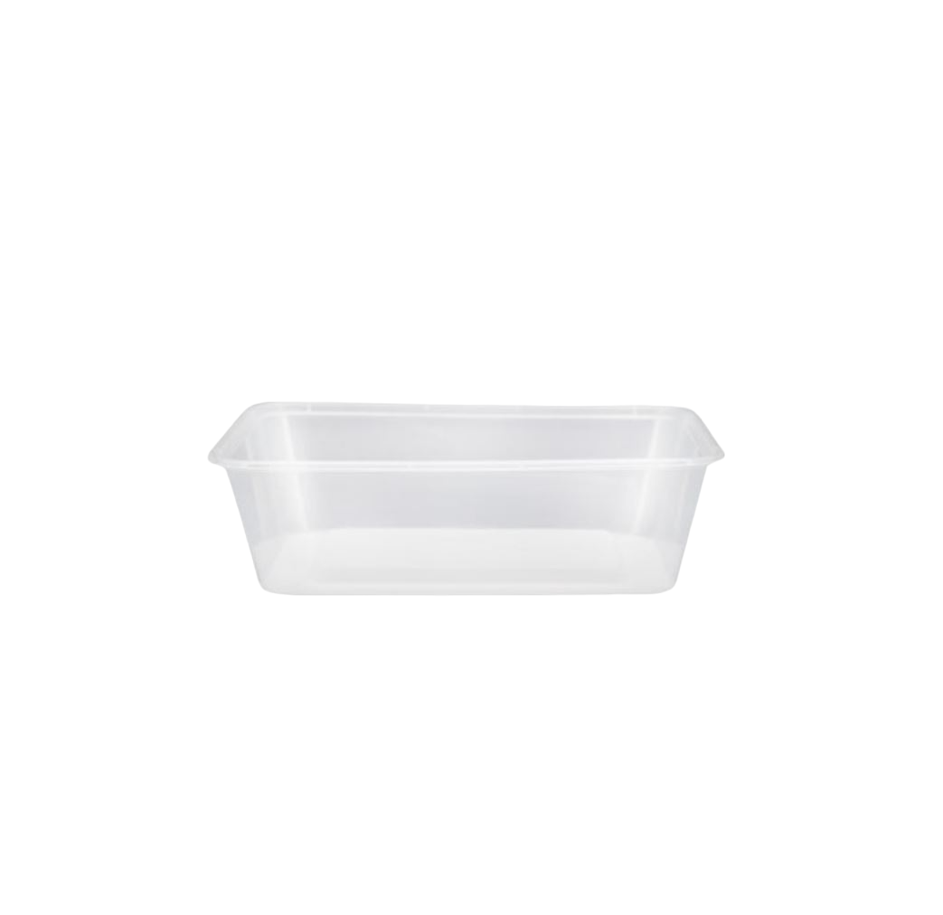 Clear Rectangular Container 650Ml With Lids - Salad Fruit Food Containers