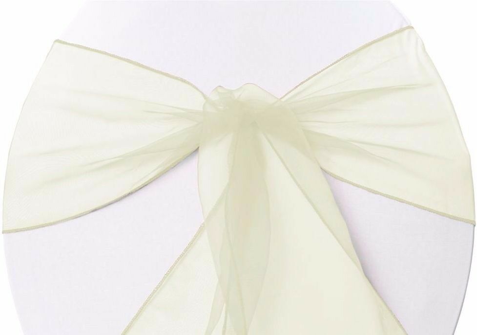 New Organza Bows Chair Sashes Wedding Engagement Ivory Seat Bow