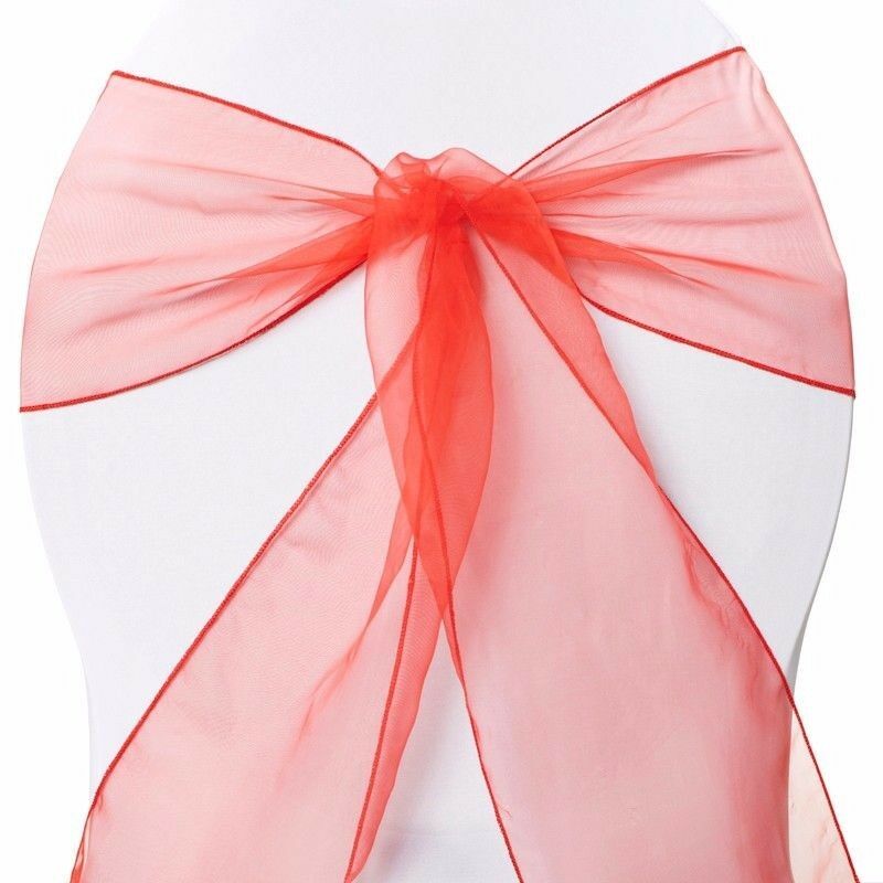 New Organza Bows Chair Sashes Wedding Engagement  Red Seat Bow