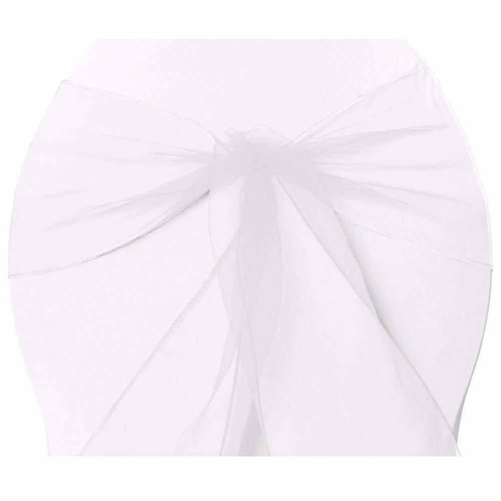 New Organza Bows Chair Sashes Wedding Engagement White Seat Bow