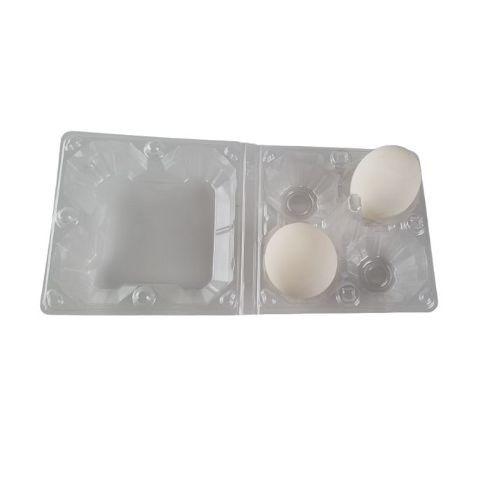 4-Egg Large Plastic Duck Egg Cartons - Clear Flat Top Carton