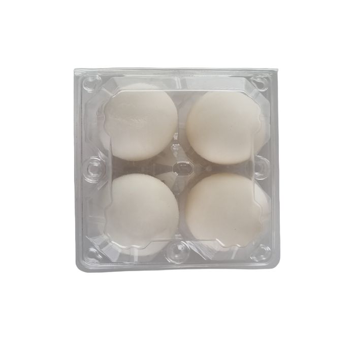 4-Egg Large Plastic Duck Egg Cartons - Clear Flat Top Carton