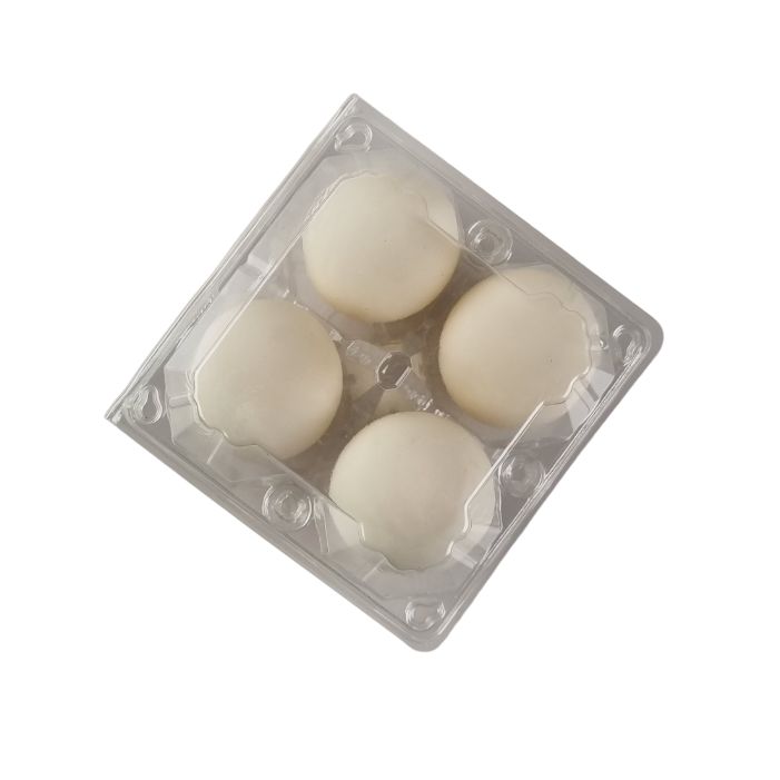 4-Egg Large Plastic Duck Egg Cartons - Clear Flat Top Carton