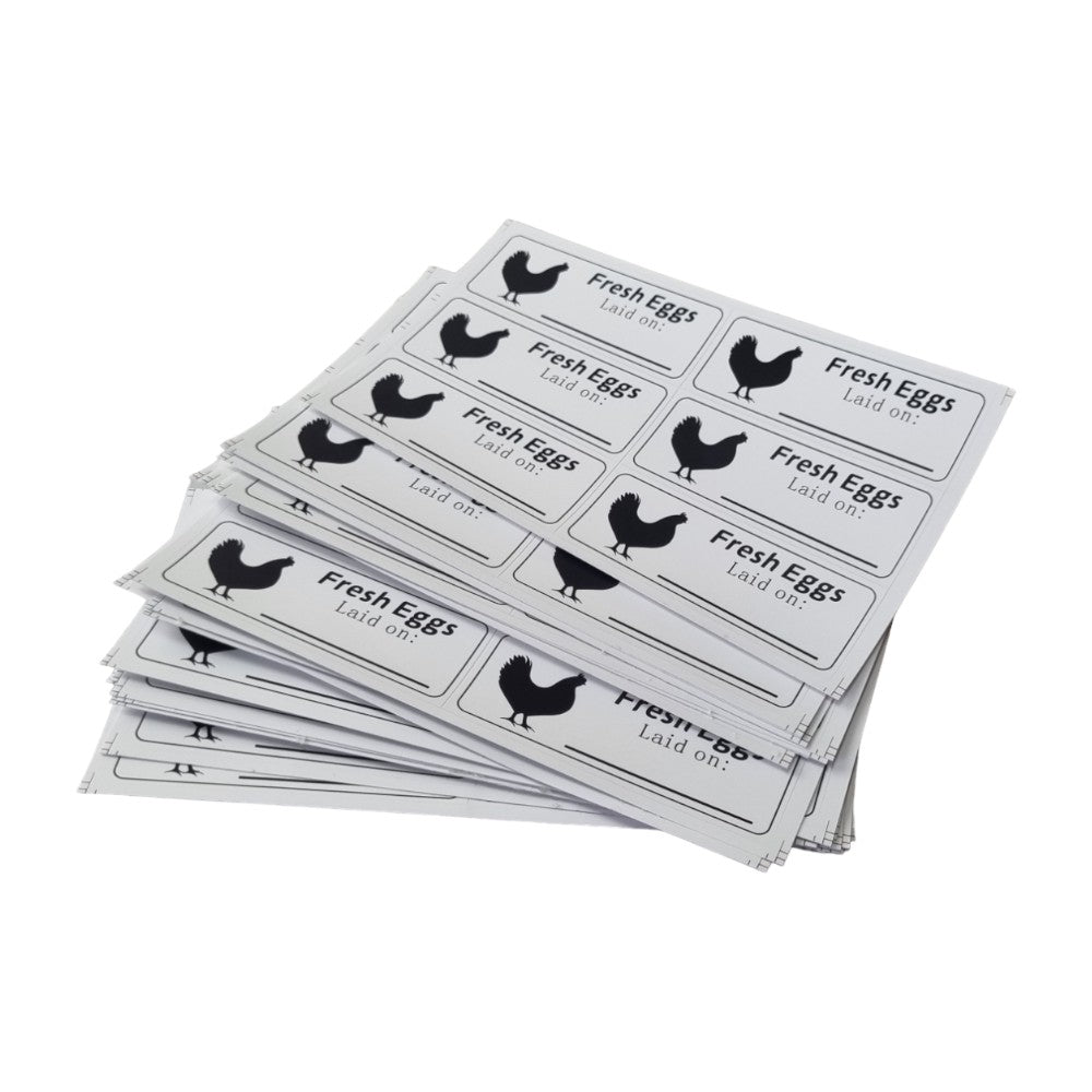 Rectangular Egg Carton Date Label Sticker - Generic Rectangle Chicken Adhesive Labels 8cm X 3cm