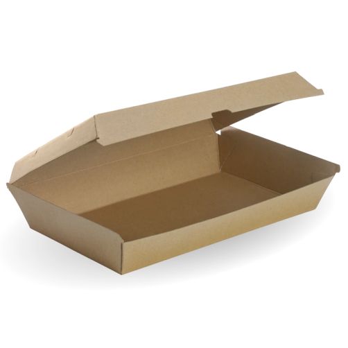 Large Kraft Brown Disposable Family Pack Boxes Bulk Takeaway Box