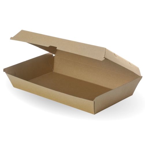 Large Kraft Brown Disposable Family Pack Boxes Bulk Takeaway Box