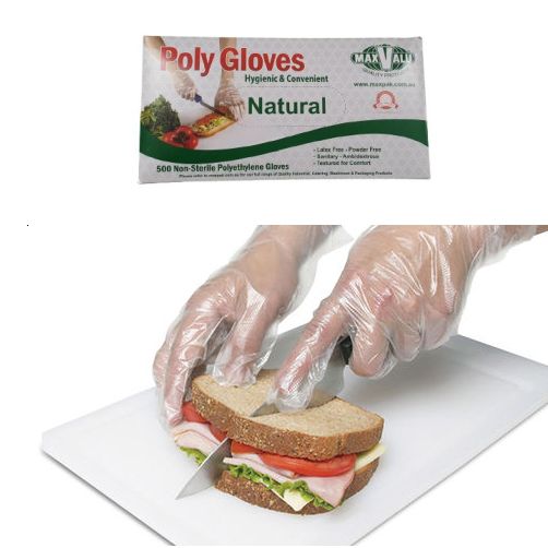 Disposable Clear Poly Gloves Non-Sterile Polyethylene Latex Free