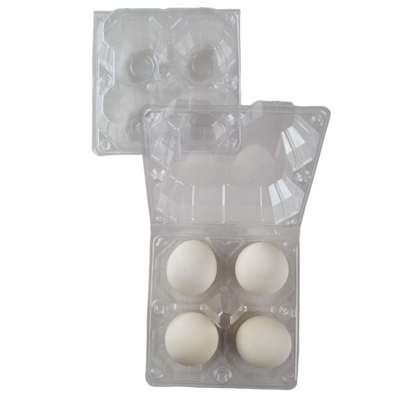 4-Egg Extra Large Plastic Goose Egg Cartons - Clear Flat Top Carton