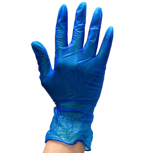 Premium Vinyl Disposable Gloves Blue Powdered Powder Free Medium