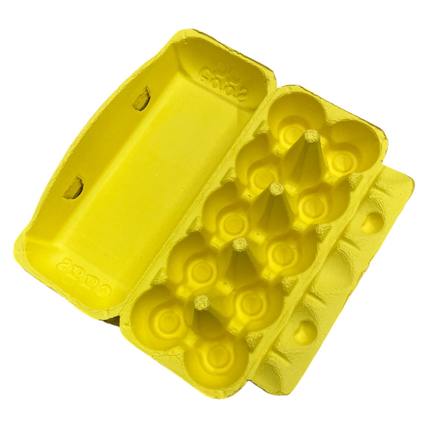 10-Egg King Size Egg Cartons For Large Eggs - Yellow Flat Top Carton