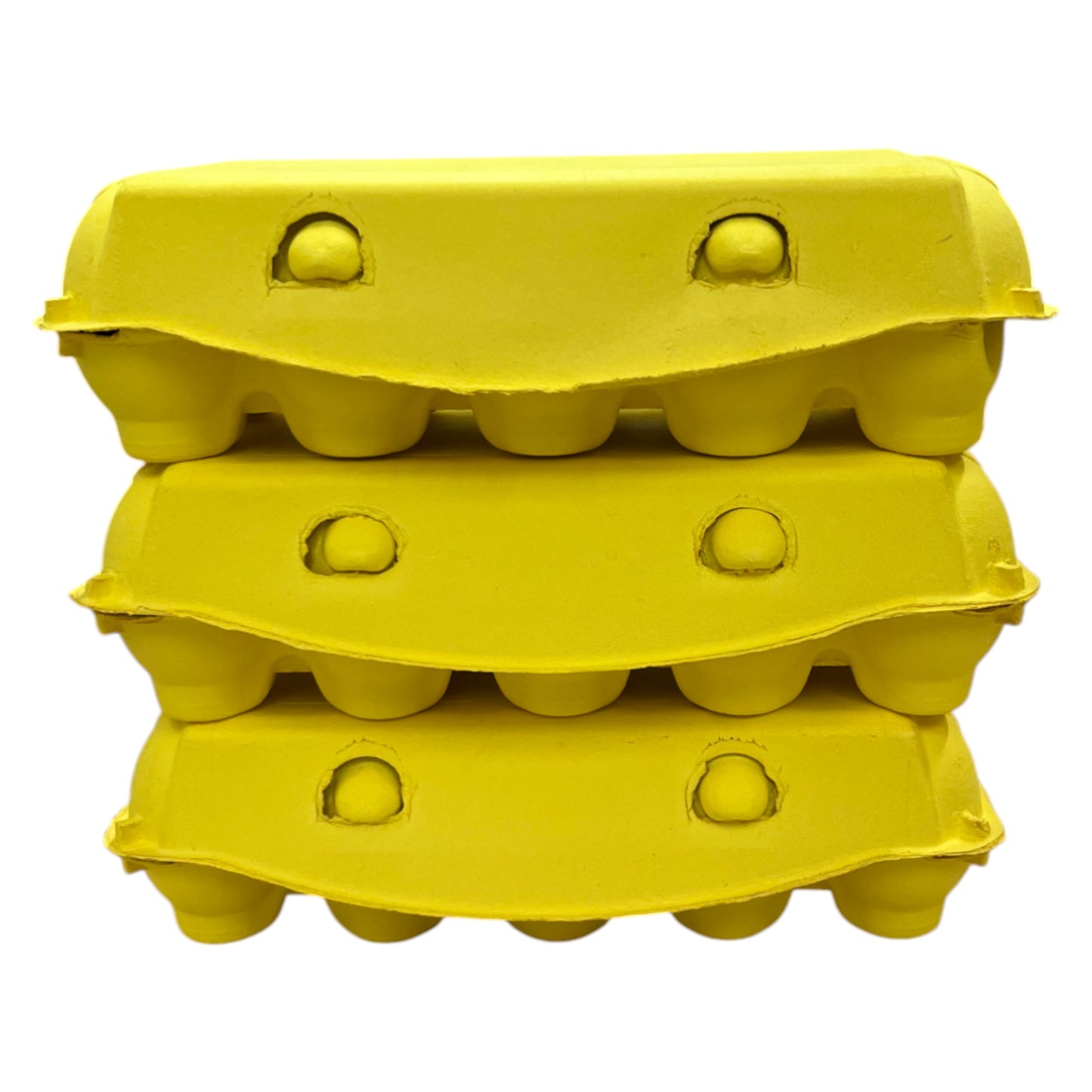 10-Egg King Size Egg Cartons For Large Eggs - Yellow Flat Top Carton