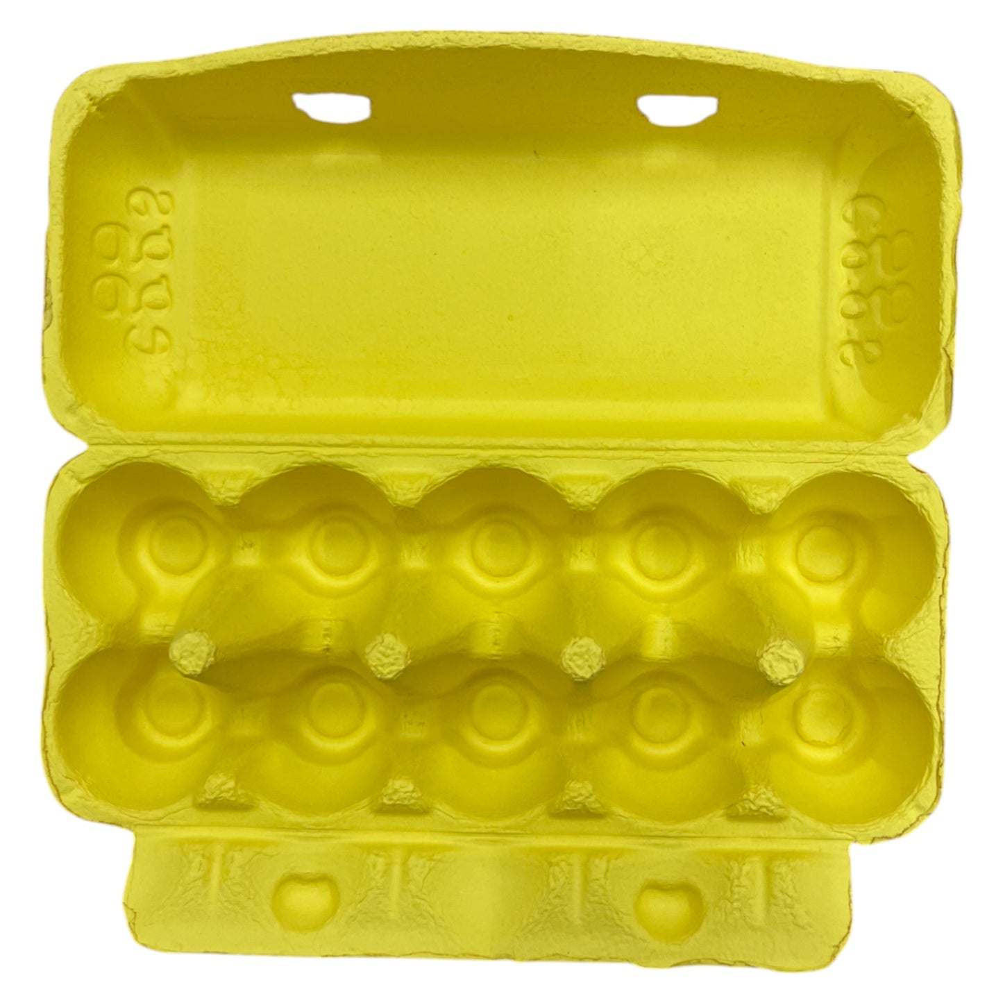 10-Egg King Size Egg Cartons For Large Eggs - Yellow Flat Top Carton