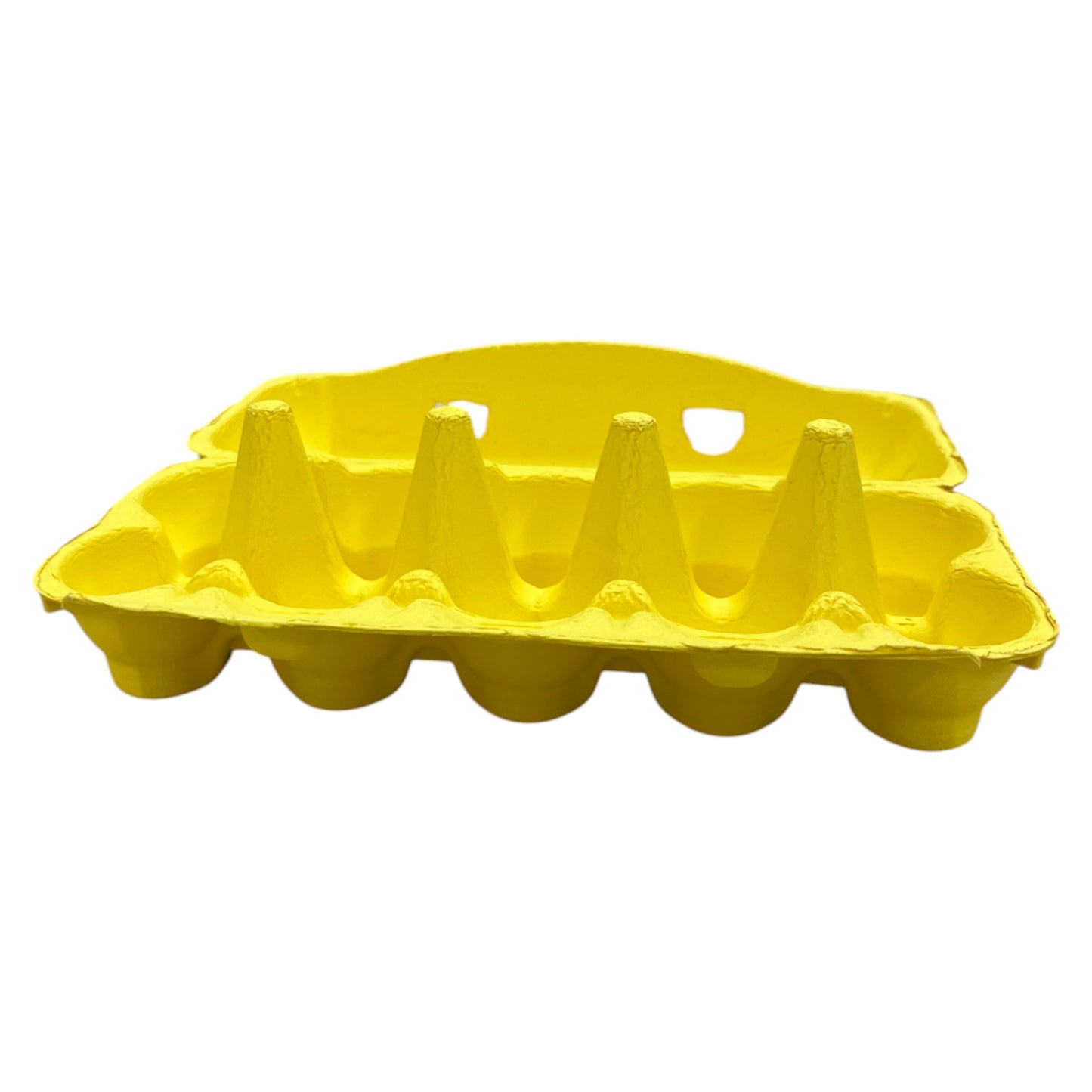 10-Egg King Size Egg Cartons For Large Eggs - Yellow Flat Top Carton