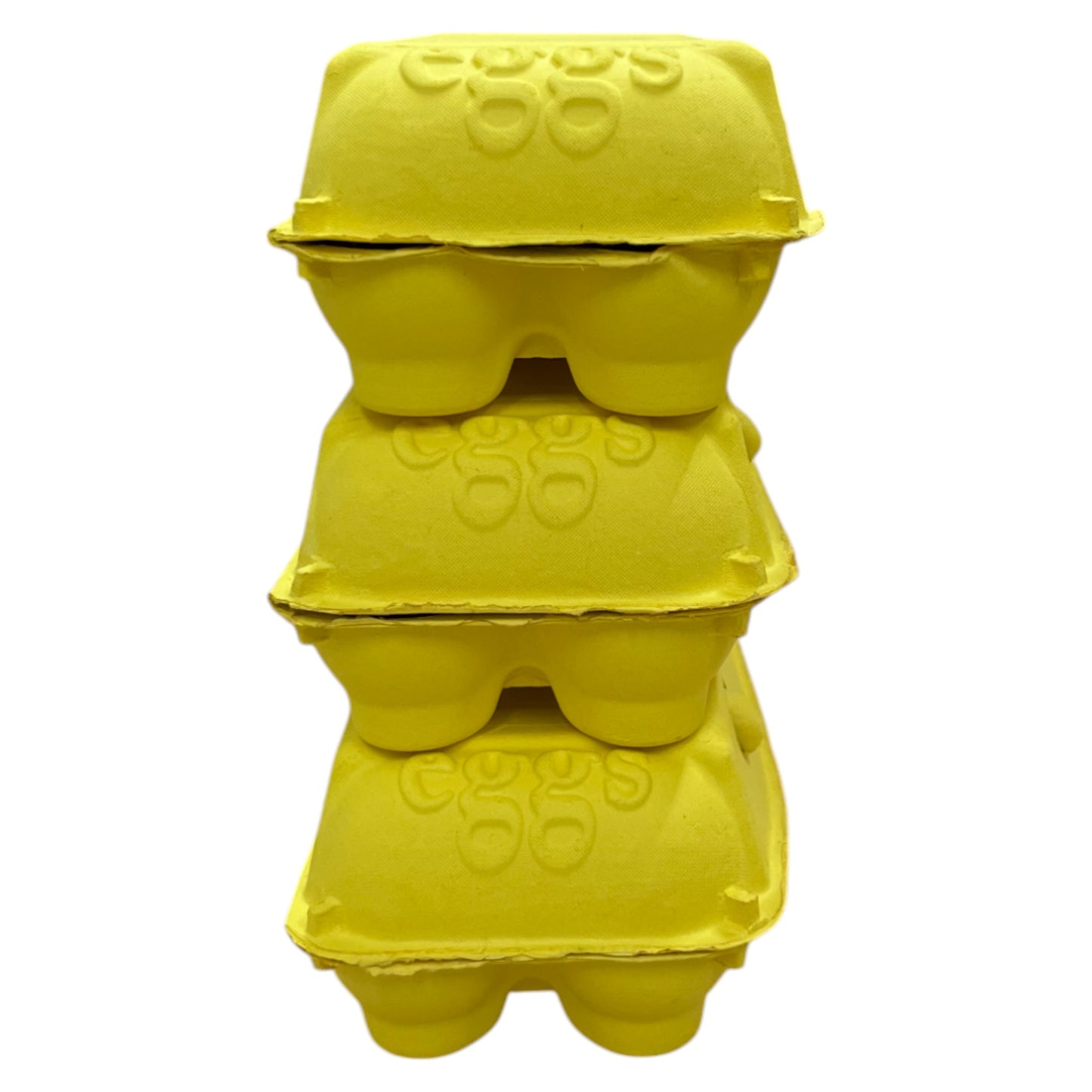 10-Egg King Size Egg Cartons For Large Eggs - Yellow Flat Top Carton