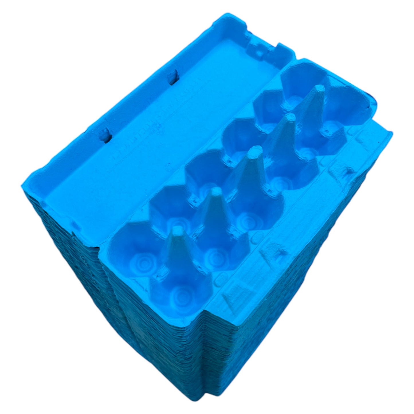 12-Egg King Size Egg Cartons For Large Full Dozen Eggs - Blue Flat Top Carton