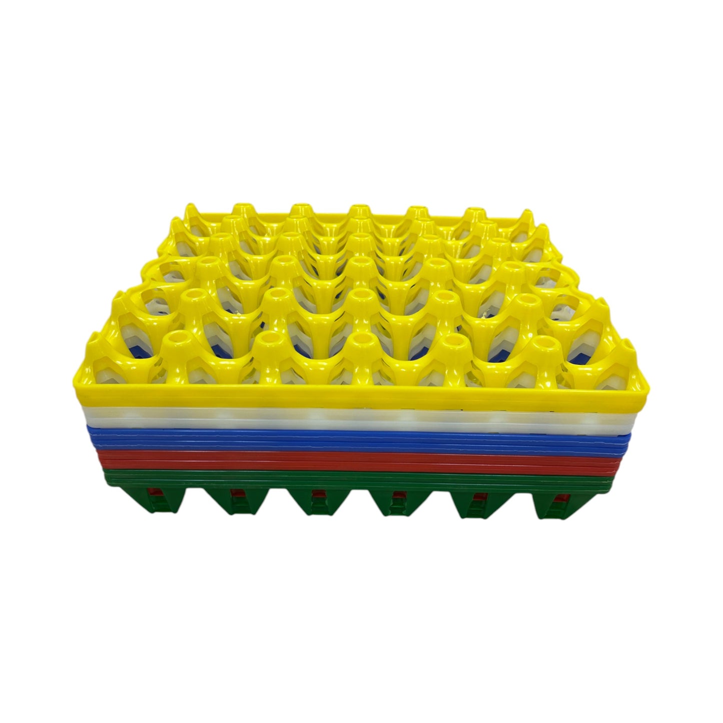 30-Egg Fillers - Multicoloured 30 Cell Plastic Pocket Trays For Eggs