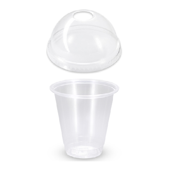 Drinking Cups Clear Pp With Clear Dome Lid 12Oz / 340Ml