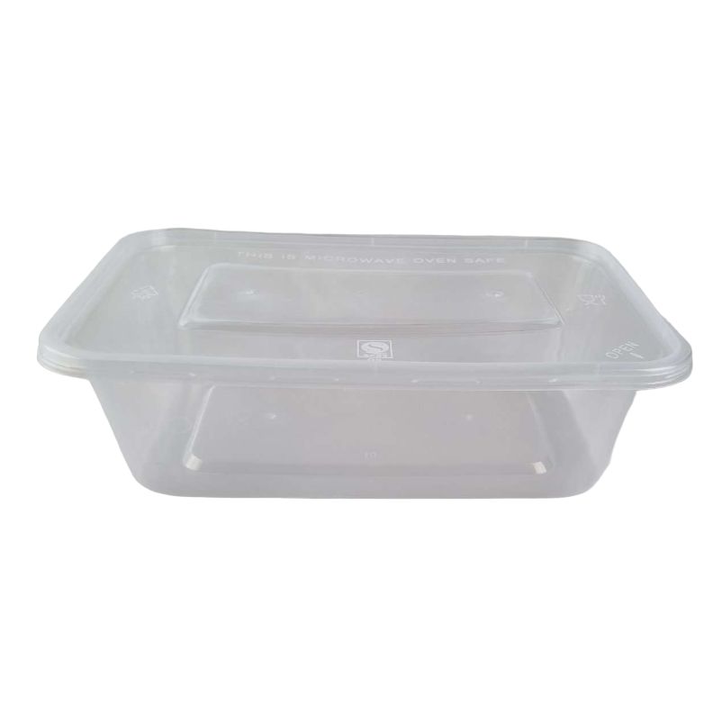 1000Ml Clear Plastic Reusable Food Lunch Snack Containers With Lids