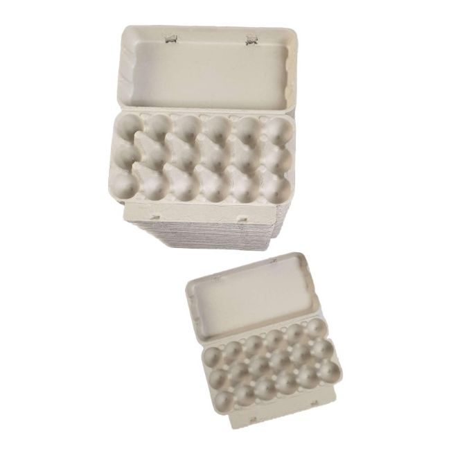 18-Egg Quail Cartons - Grey Flat Top Carton