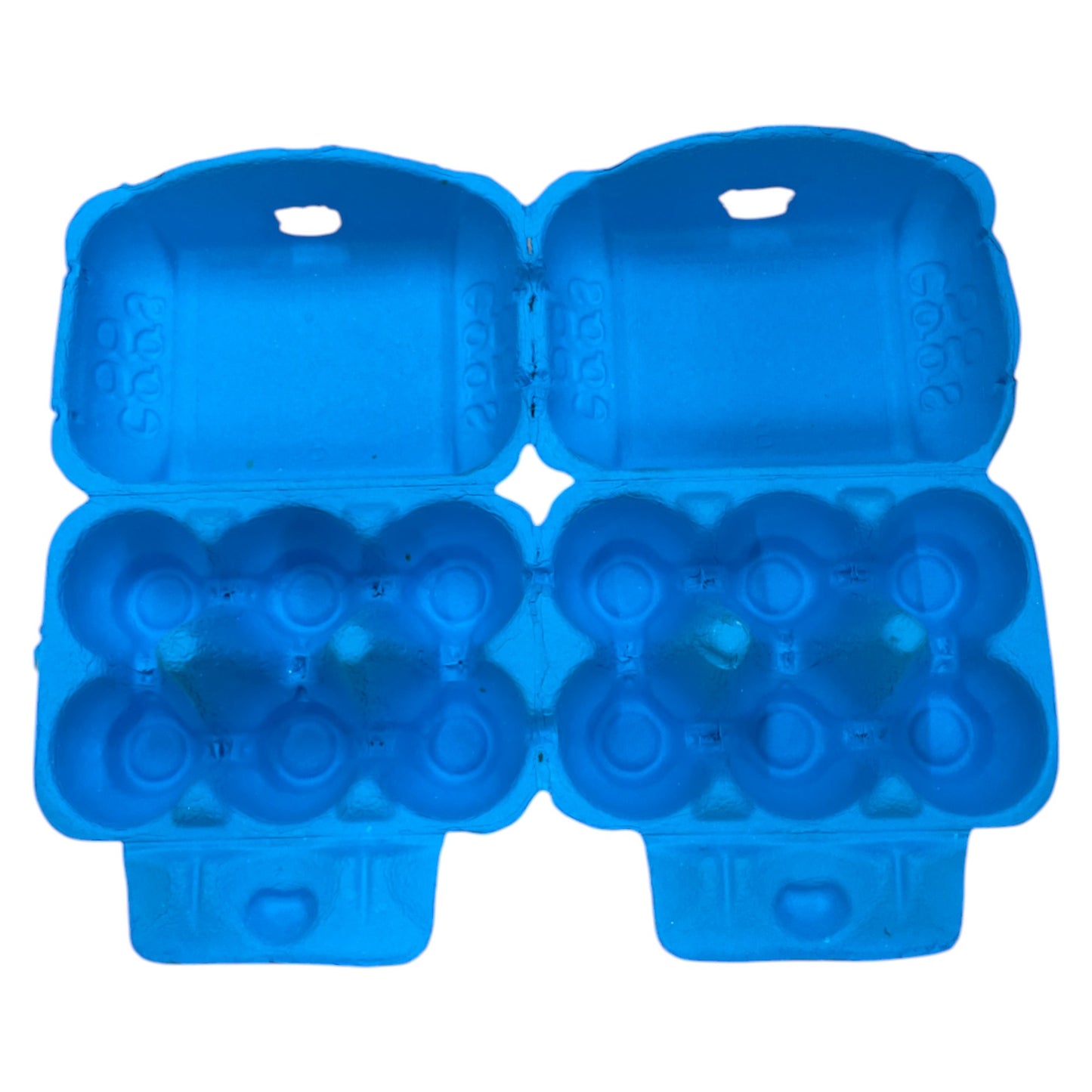 Twin Six Cartons For Two X Half-Dozen Eggs - Blue Flat Top Carton