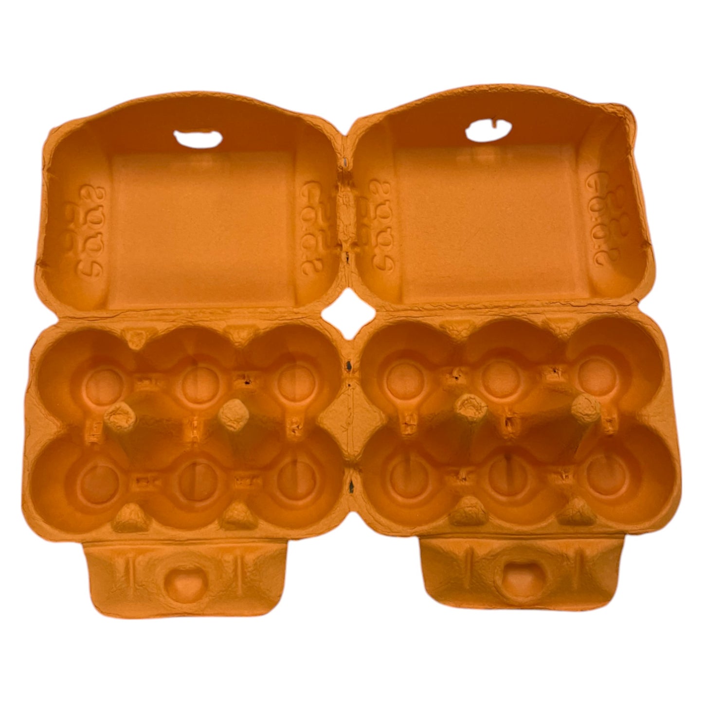 Twin Six Cartons For Two X Half-Dozen Eggs - Sun Orange Flat Top Carton