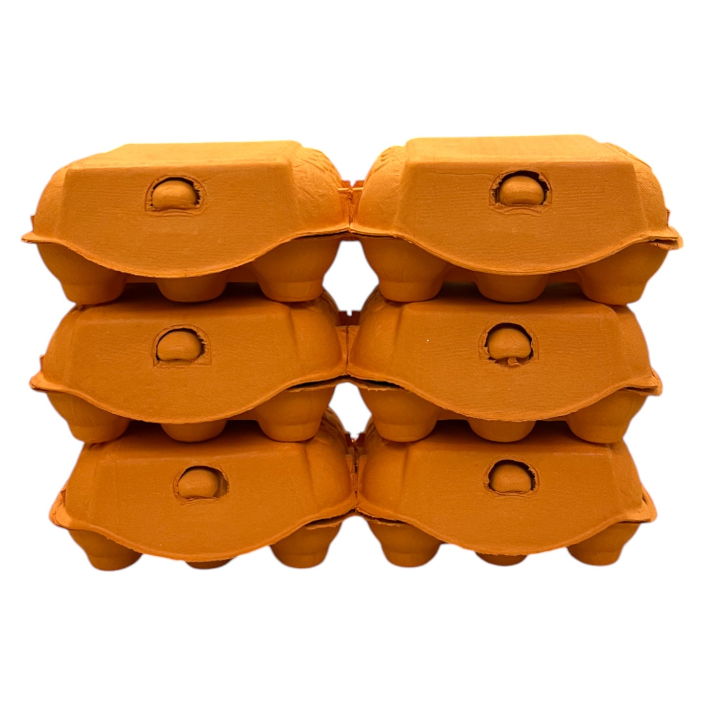 Twin Six Cartons For Two X Half-Dozen Eggs - Sun Orange Flat Top Carton