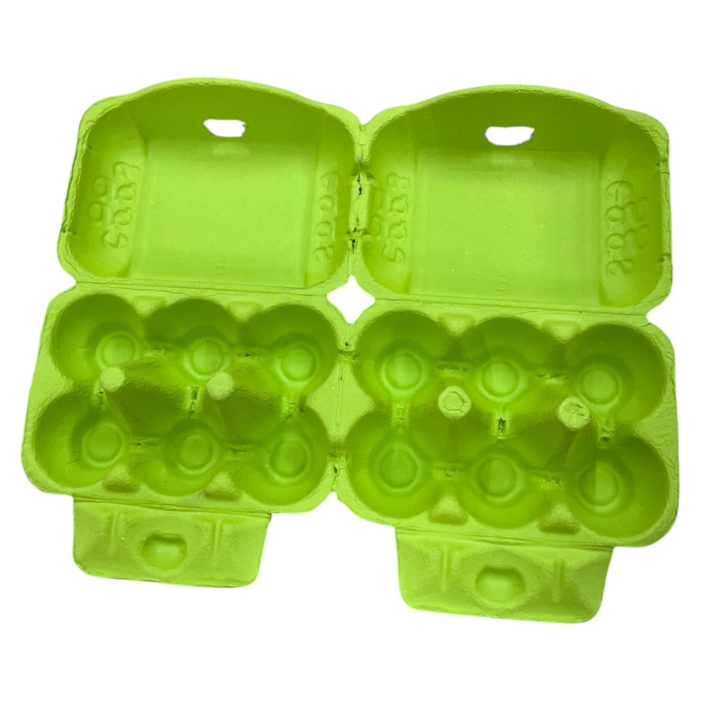 Twin Six Cartons For Two X Half-Dozen Eggs - Green Flat Top Carton