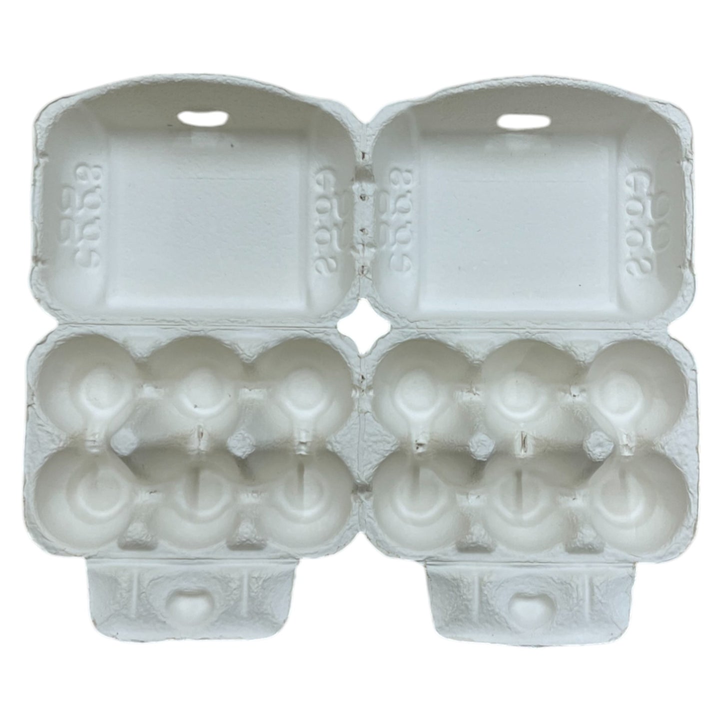 Twin Six Cartons For Two X Half-Dozen Eggs - White Flat Top Carton