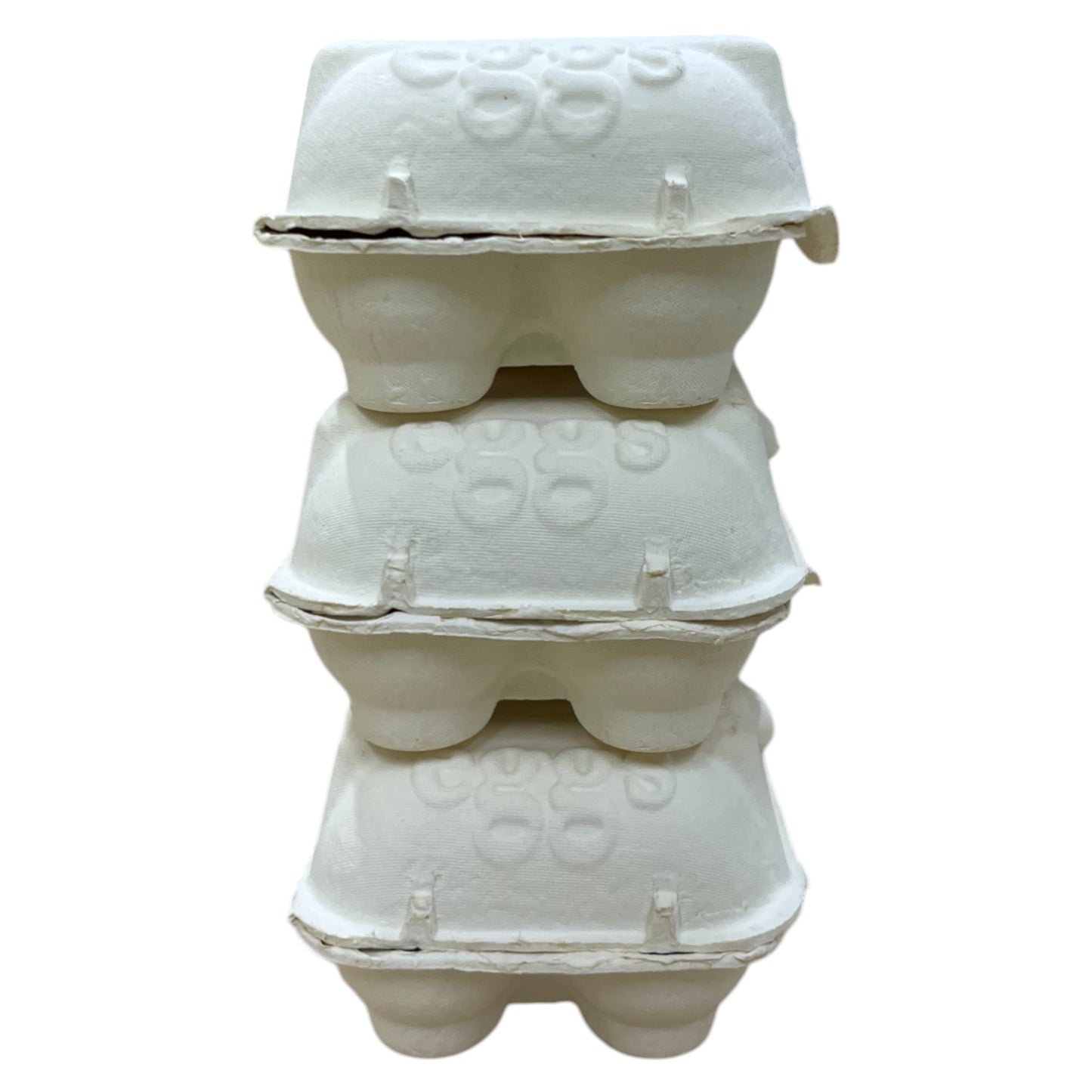 Twin Six Cartons For Two X Half-Dozen Eggs - White Flat Top Carton