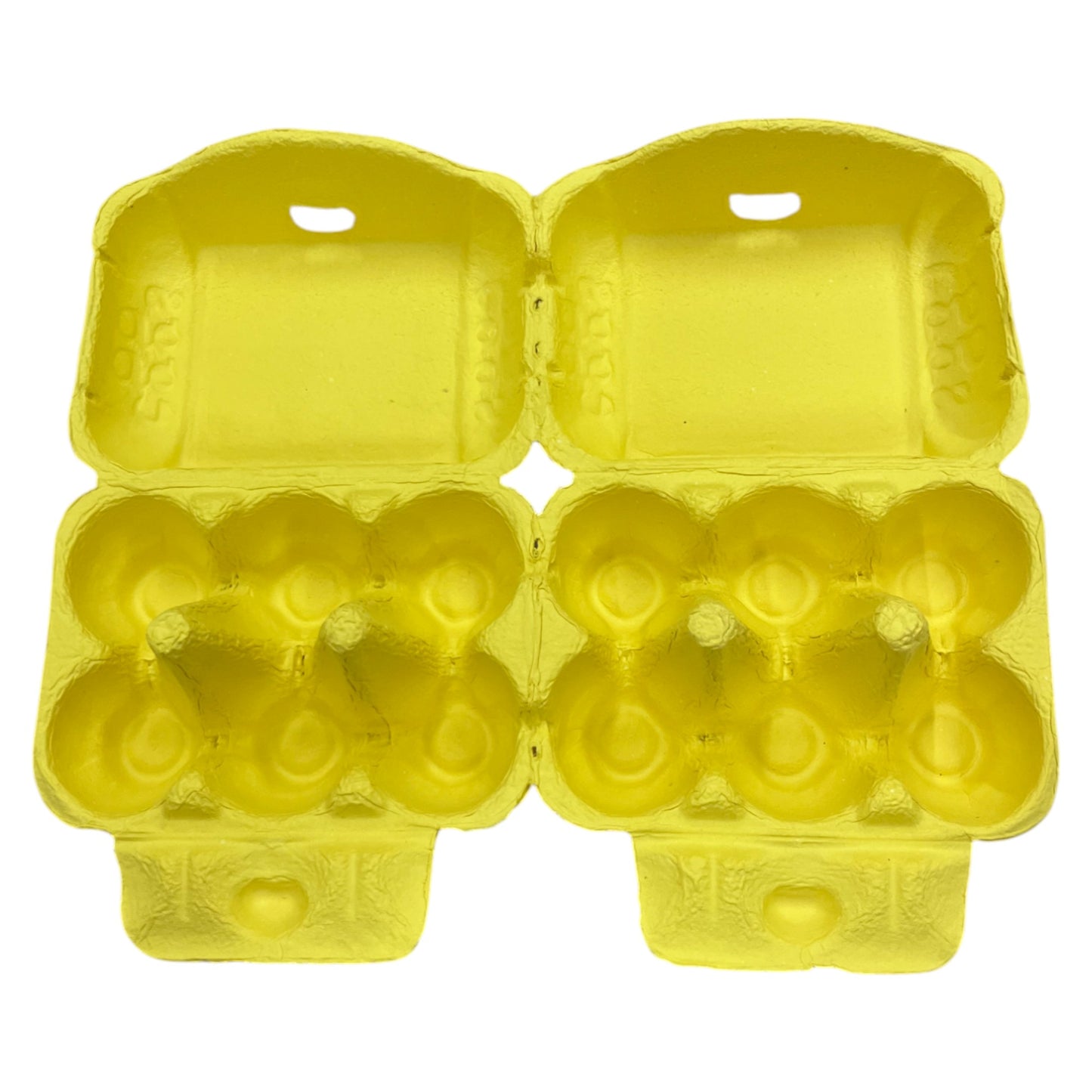 Twin Six Cartons For Two X Half-Dozen Eggs - Yellow Flat Top Carton