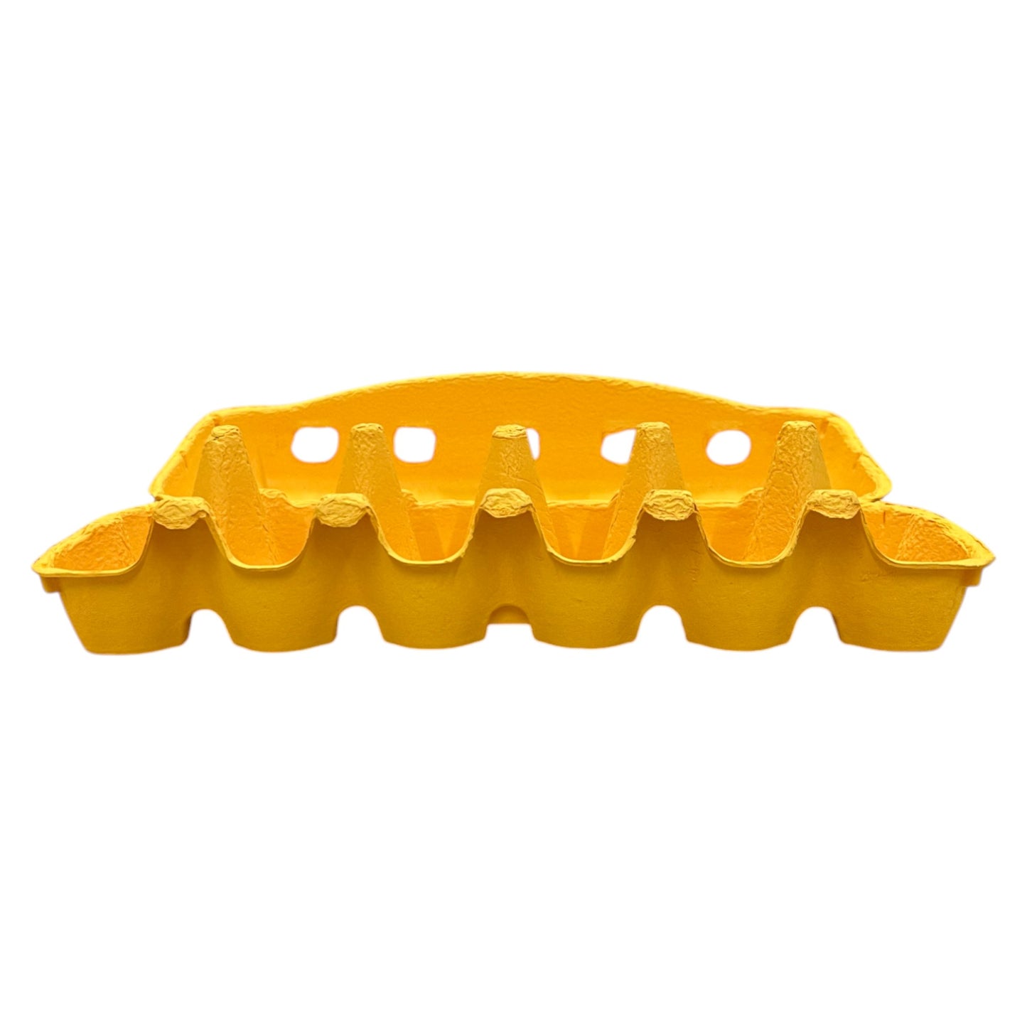 12-Egg Cartons For Full Dozen Eggs - Happy Yellow Flat Top Carton