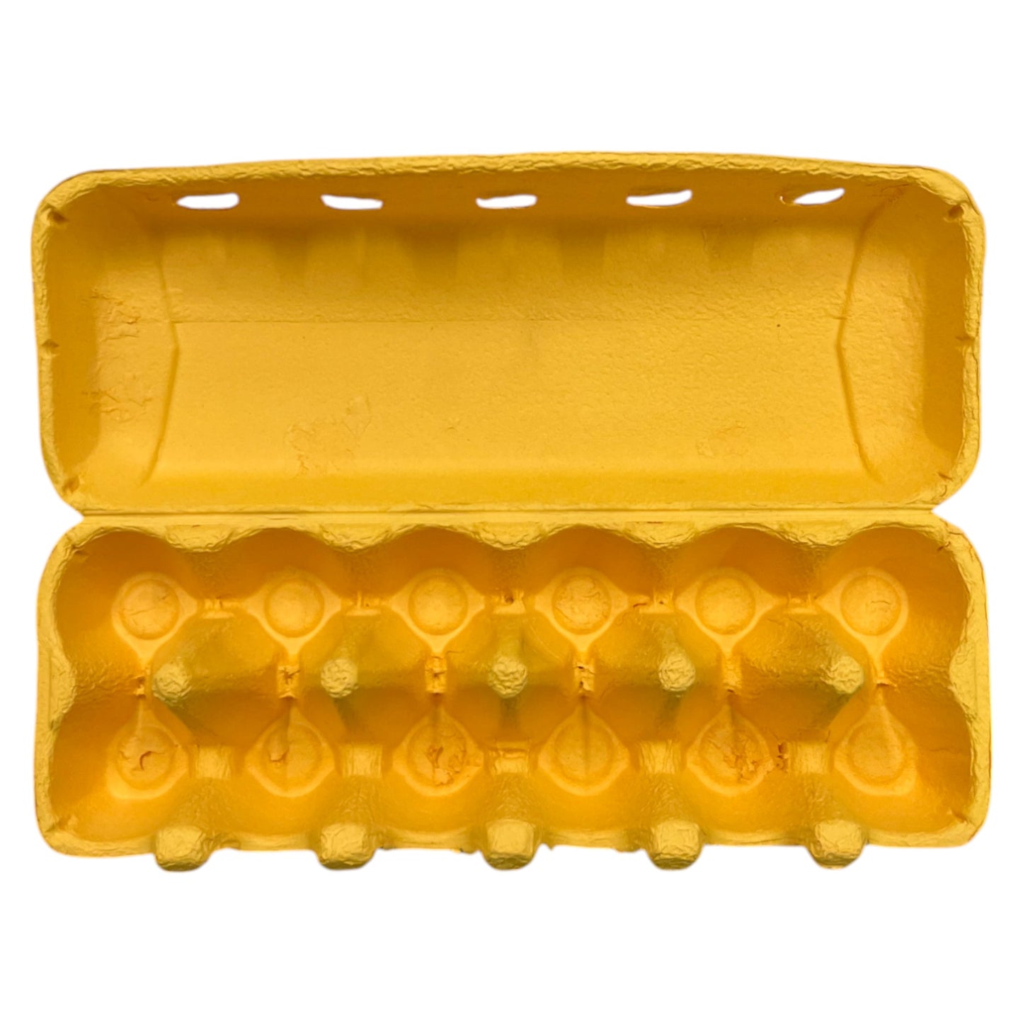 12-Egg Cartons For Full Dozen Eggs - Happy Yellow Flat Top Carton