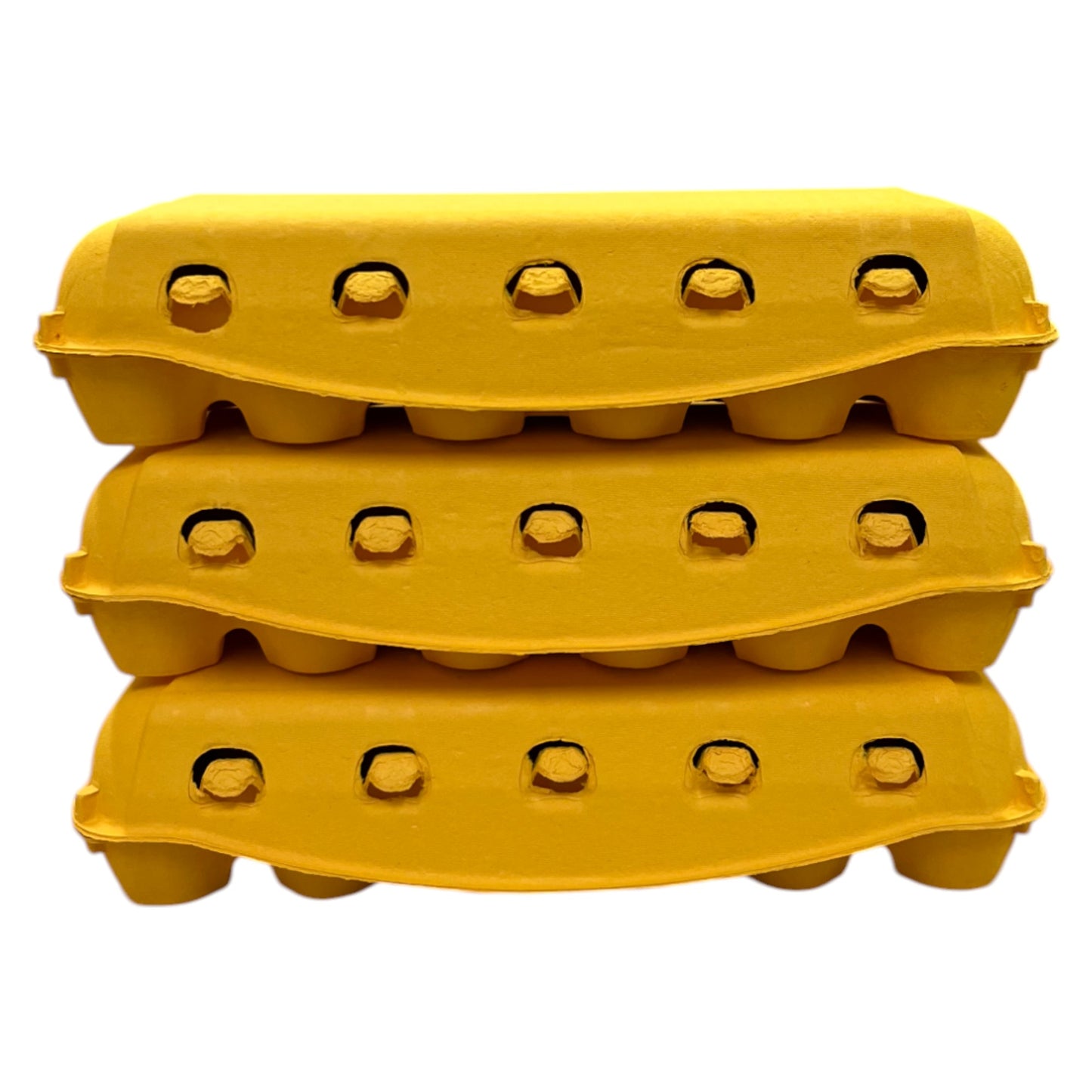 12-Egg Cartons For Full Dozen Eggs - Happy Yellow Flat Top Carton