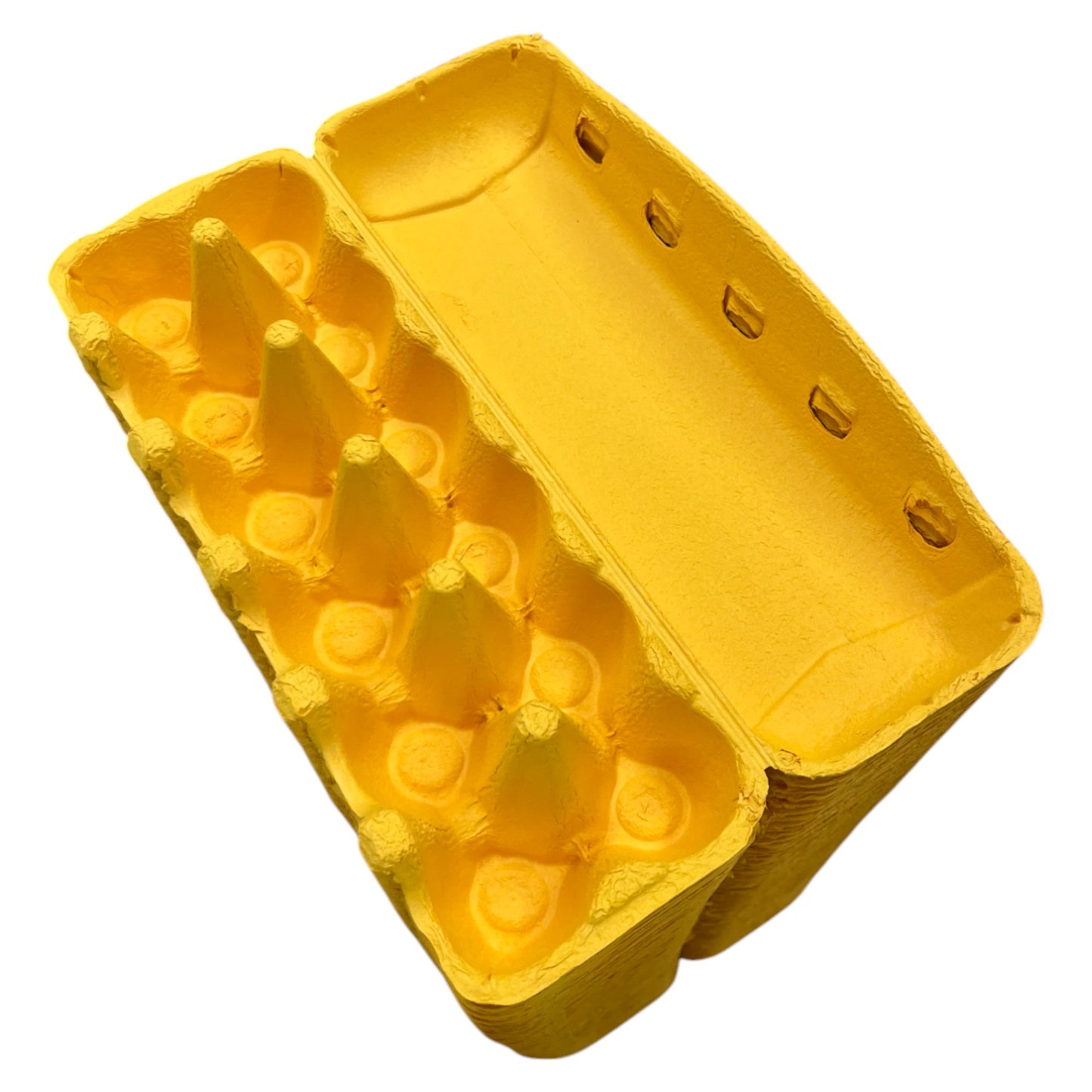 12-Egg Cartons For Full Dozen Eggs - Happy Yellow Flat Top Carton