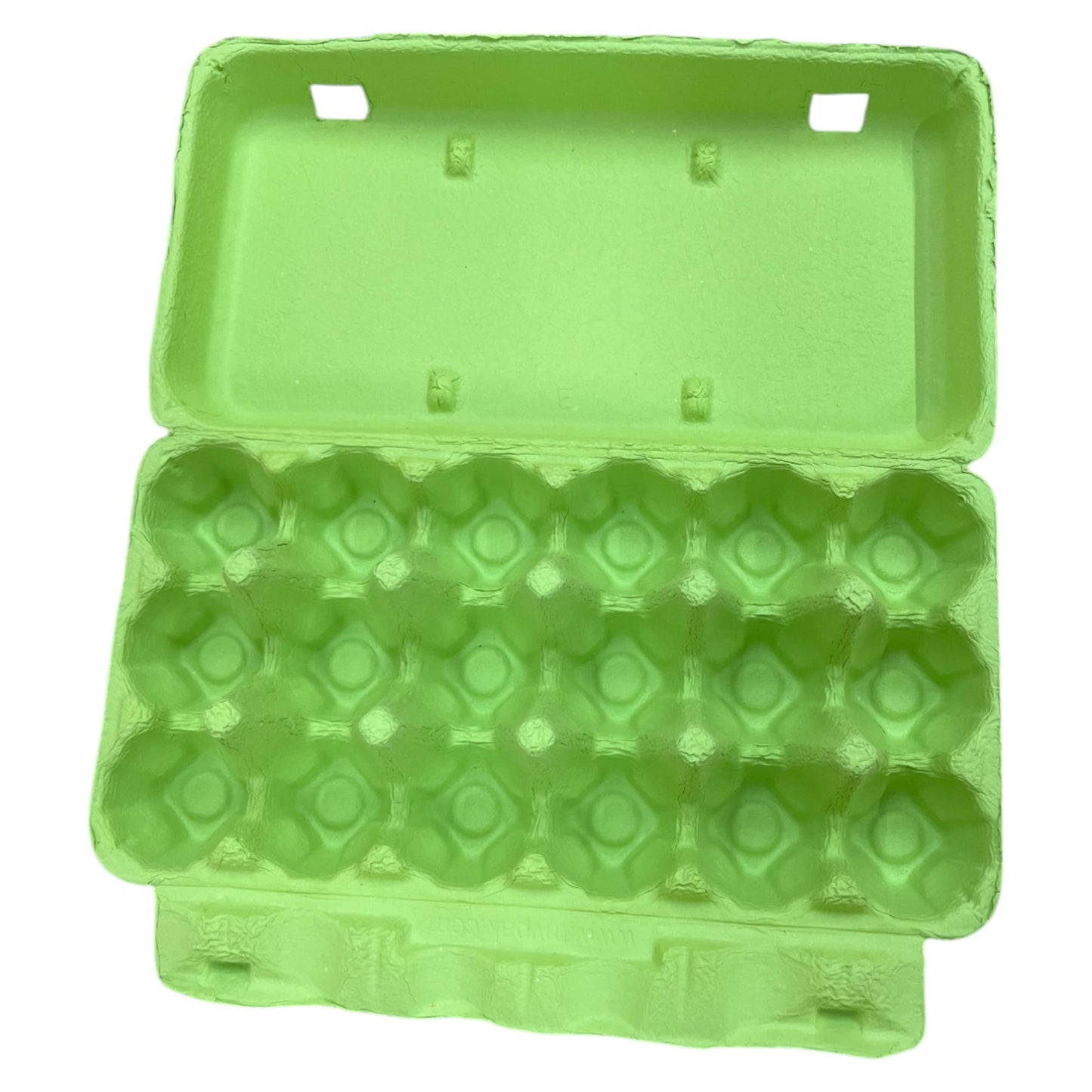 18-Egg Cartons For 1.5 Dozen Eggs - Lime Green Flat Top Carton