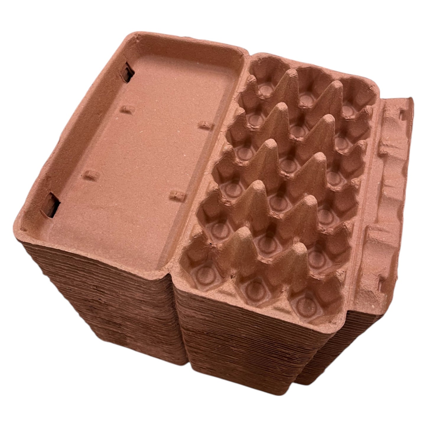 18-Egg Cartons For 1.5 Dozen Eggs - Mocha Flat Top Carton