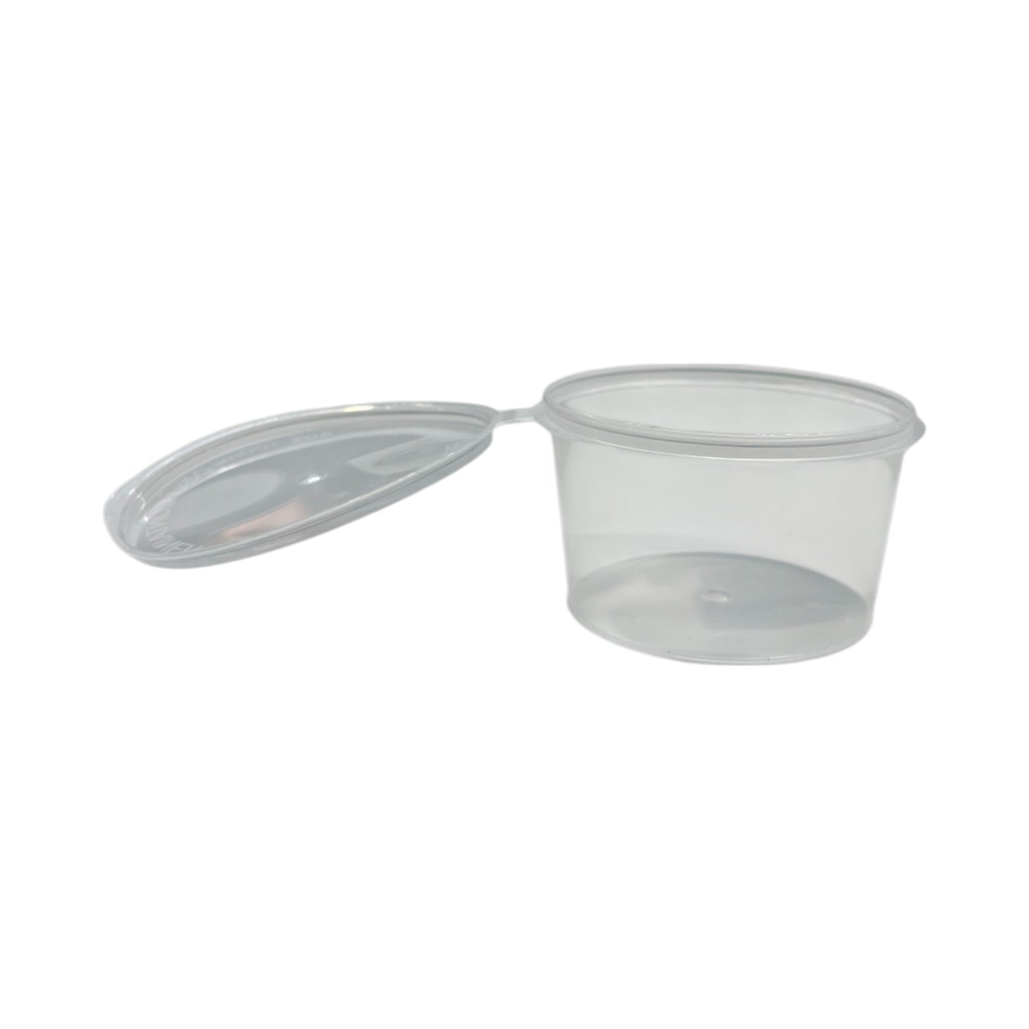 100Ml Clear Round Plastic Sauce Containers Takeaway Grazing With Lids