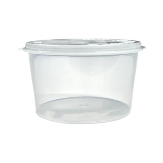 100Ml Clear Round Plastic Sauce Containers Takeaway Grazing With Lids