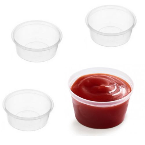 100Ml Clear Plastic Sauce Containers With Lids Takeaway Grazing Container