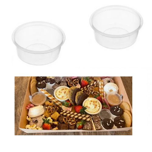 70Ml Clear Plastic Sauce Containers With Lids Takeaway Grazing Container